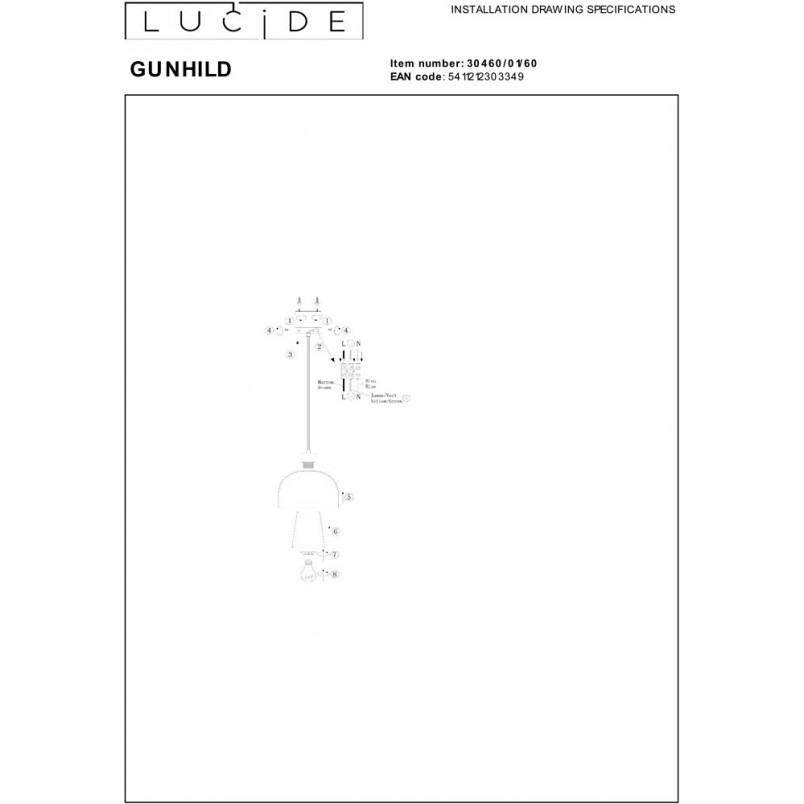 Lampa wisząca Gunhild Lucide | Szkło, E27, Regulowana | Kup online