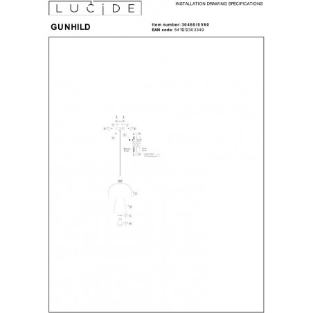 Lampa wisząca Gunhild Lucide | Szkło, E27, Regulowana | Kup online