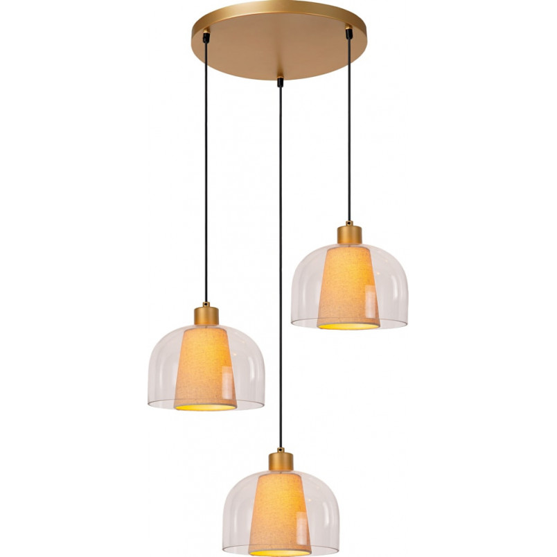 Lampa wisząca Gunhild - 3 szkła, złoto | Lucide