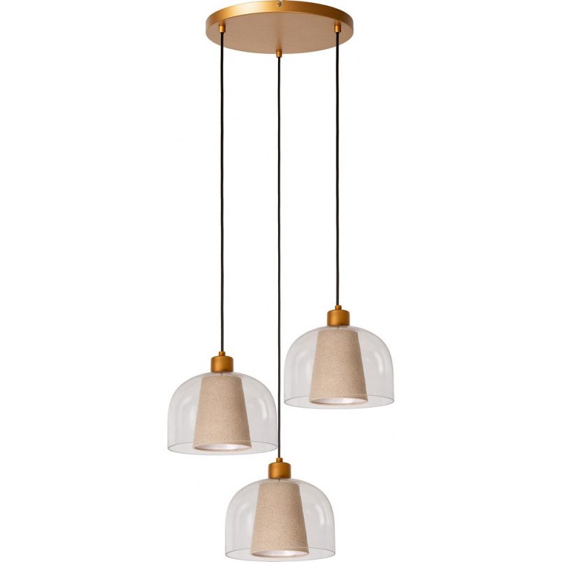 Lampa wisząca Gunhild - 3 szkła, złoto | Lucide