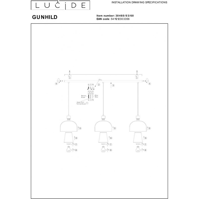 Lampa Wisząca Szklana Gunhild | Lucide - Elegancki Design