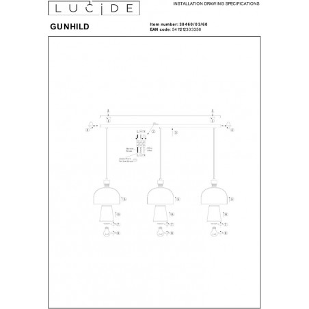 Lampa Wisząca Szklana Gunhild | Lucide - Elegancki Design
