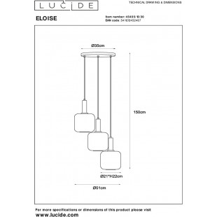 Lampa wisząca Eloise III czarna - Loftowa elegancja | Lucide
