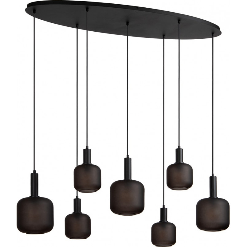 Lampa wisząca Eloise VII | Loftowa lampa szklana czarna Lucide