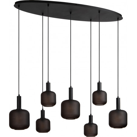 Lampa wisząca Eloise VII | Loftowa lampa szklana czarna Lucide