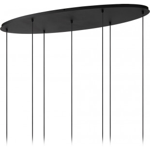 Lampa wisząca Eloise VII | Loftowa lampa szklana czarna Lucide
