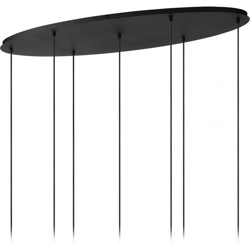 Lampa wisząca Eloise VII | Loftowa lampa szklana czarna Lucide