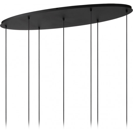 Lampa wisząca Eloise VII | Loftowa lampa szklana czarna Lucide