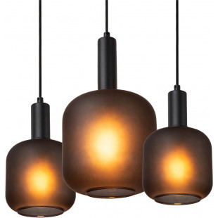 Lampa wisząca Eloise VII | Loftowa lampa szklana czarna Lucide