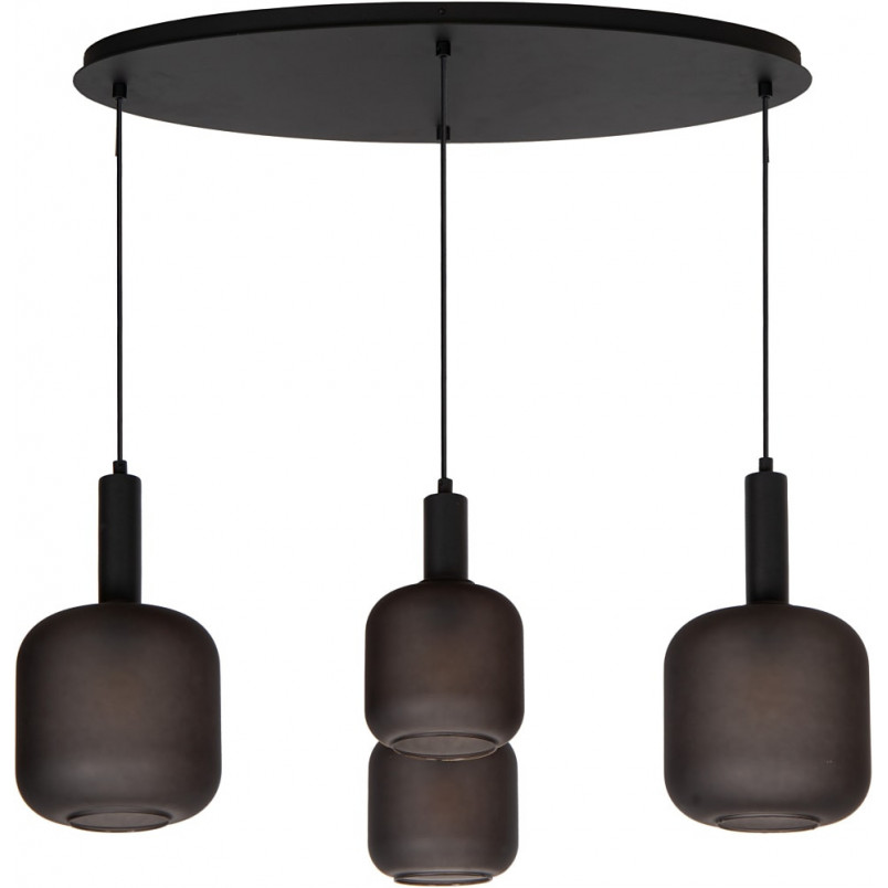 Lampa wisząca Eloise IV | Loftowa lampa szklana czarna - Lucide