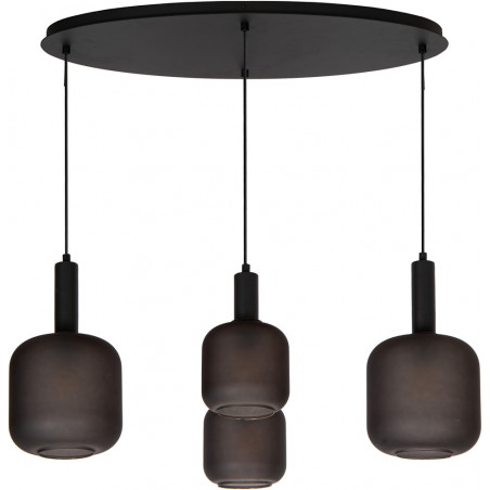 Lampa wisząca Eloise IV | Loftowa lampa szklana czarna - Lucide