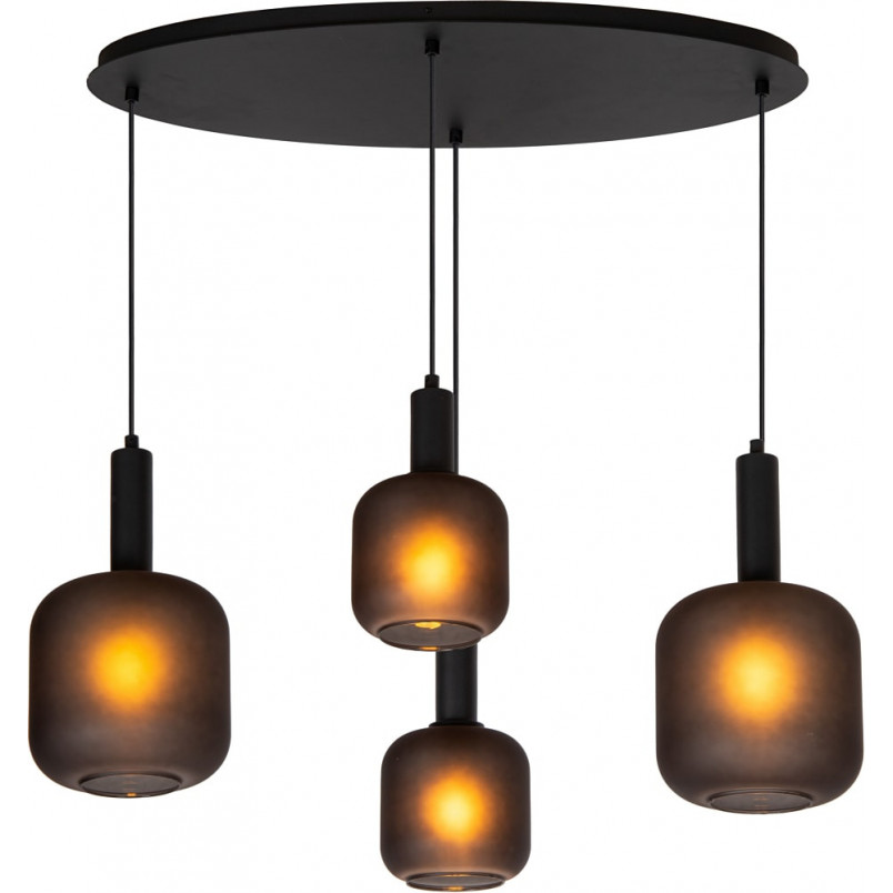 Lampa wisząca Eloise IV | Loftowa lampa szklana czarna - Lucide