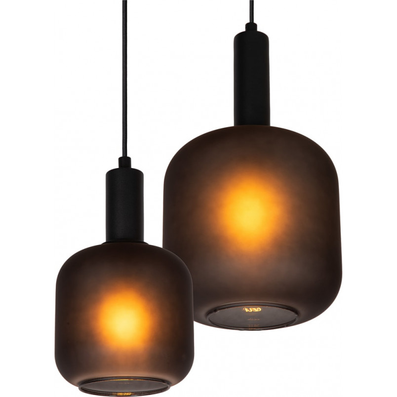 Lampa wisząca Eloise IV | Loftowa lampa szklana czarna - Lucide