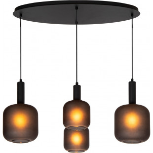 Lampa wisząca szklana loft Eloise IV 93cm czarna Lucide