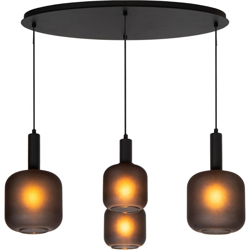 Lampa wisząca Eloise IV | Loftowa lampa szklana czarna - Lucide