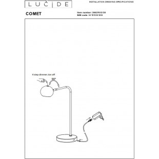 Lampa biurkowa Comet LED czarna | Lucide - Retro Design