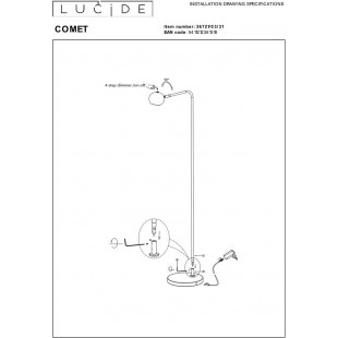 Lampa podłogowa Comet LED biała | Lucide - Stwórz przytulny klimat