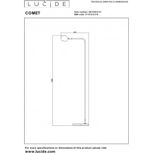 Lampa podłogowa Comet LED biała | Lucide - Stwórz przytulny klimat