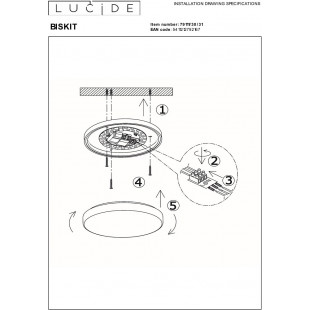 Plafon LED do łazienki Lucide Biskit | Czujnik ruchu, IP44