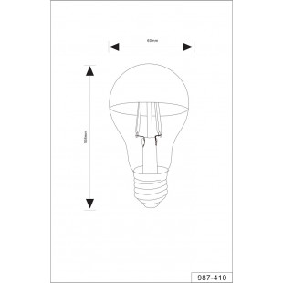 Żarówka E27 LED Trio - Chromowana, 4W, Ciepła Barwa