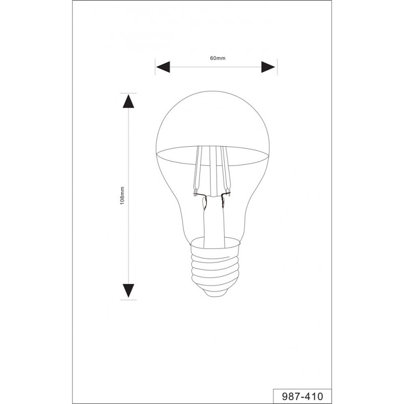 Żarówka E27 LED Trio - Chromowana, 4W, Ciepła Barwa
