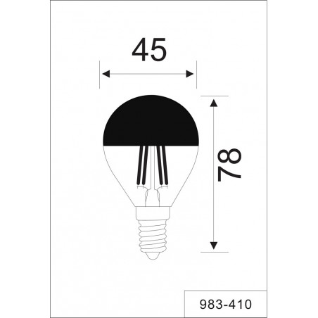 Żarówka LED E14 Trio - Dekoracyjna, Chromowana, 4W