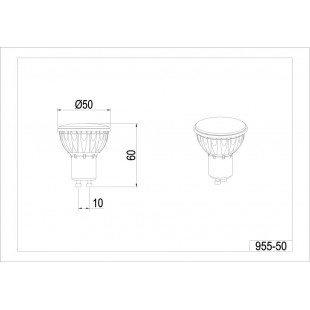 Żarówka 955-50 GU10 LED 5cm 4,9W 430lm 3000K Trio