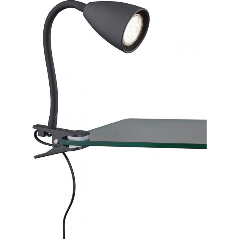 Lampa klips Trio Wanda czarny mat | Oświetlenie biurka