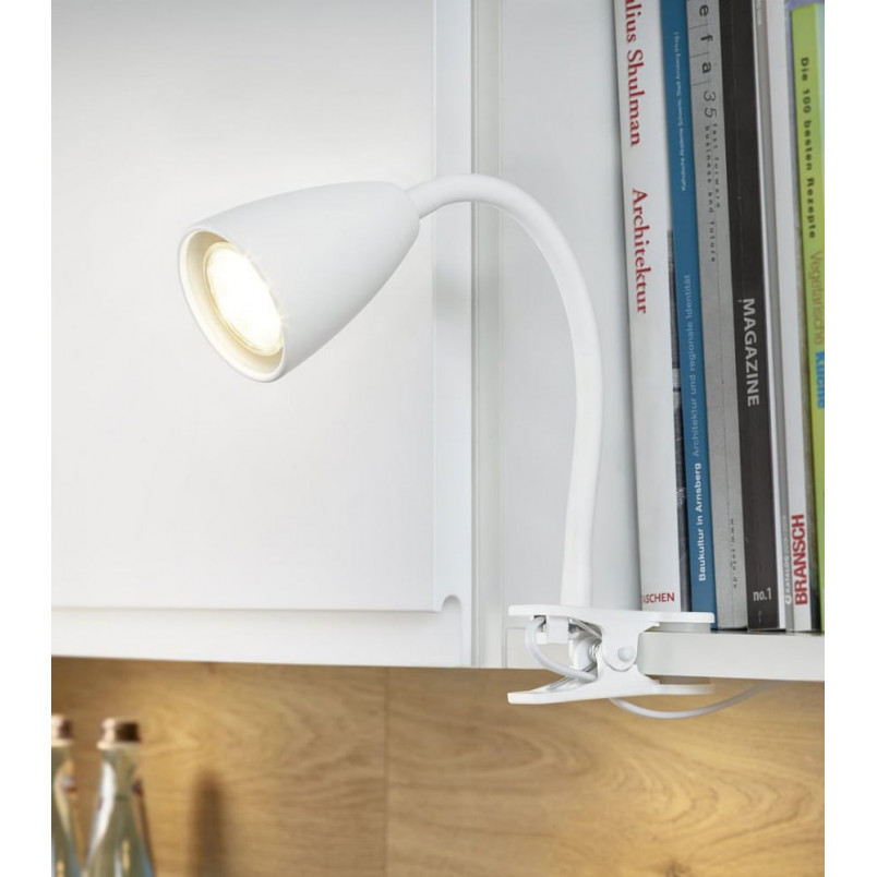 Lampa klips Trio Wanda biała - Regulowana, nowoczesna