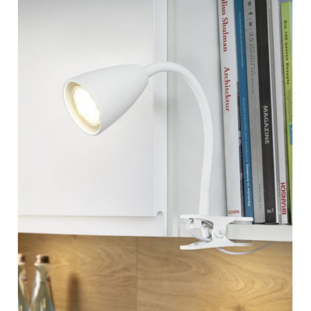 Lampa klips Trio Wanda biała - Regulowana, nowoczesna