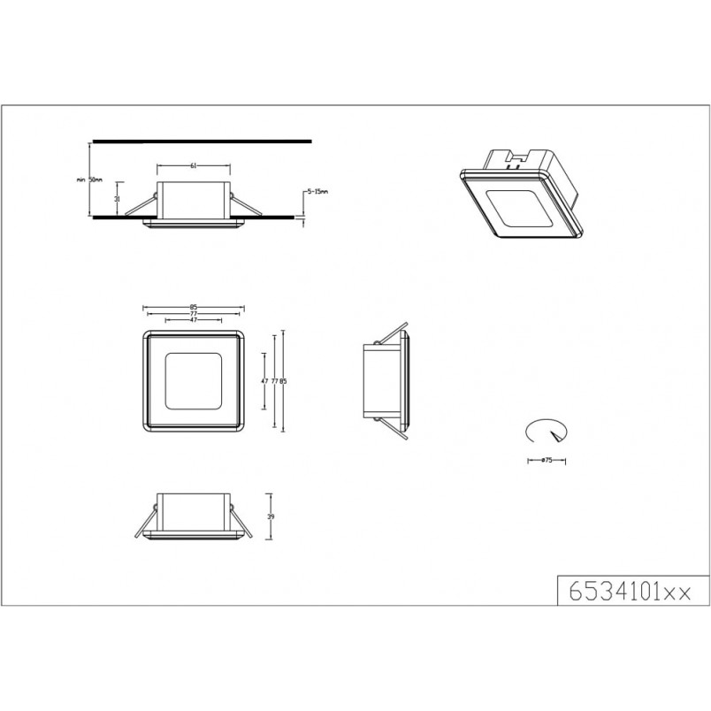 Lampa podtynkowa LED Trio Nimbus - Chrom | Downlight IP44