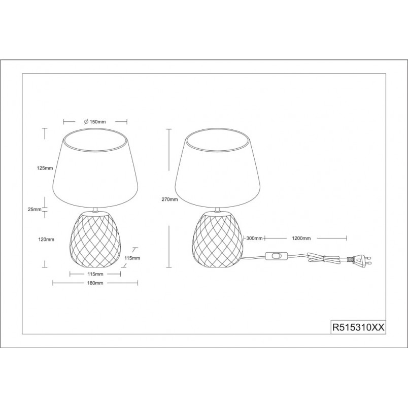 Lampka nocna ceramiczna Ariana | Beżowa, 18cm | Reality