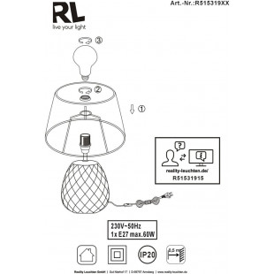 Lampka nocna ceramiczna Ariana beżowa | Reality