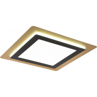 Plafon LED Morgan - czarno-złoty, pilot, Trio | Światło idealne