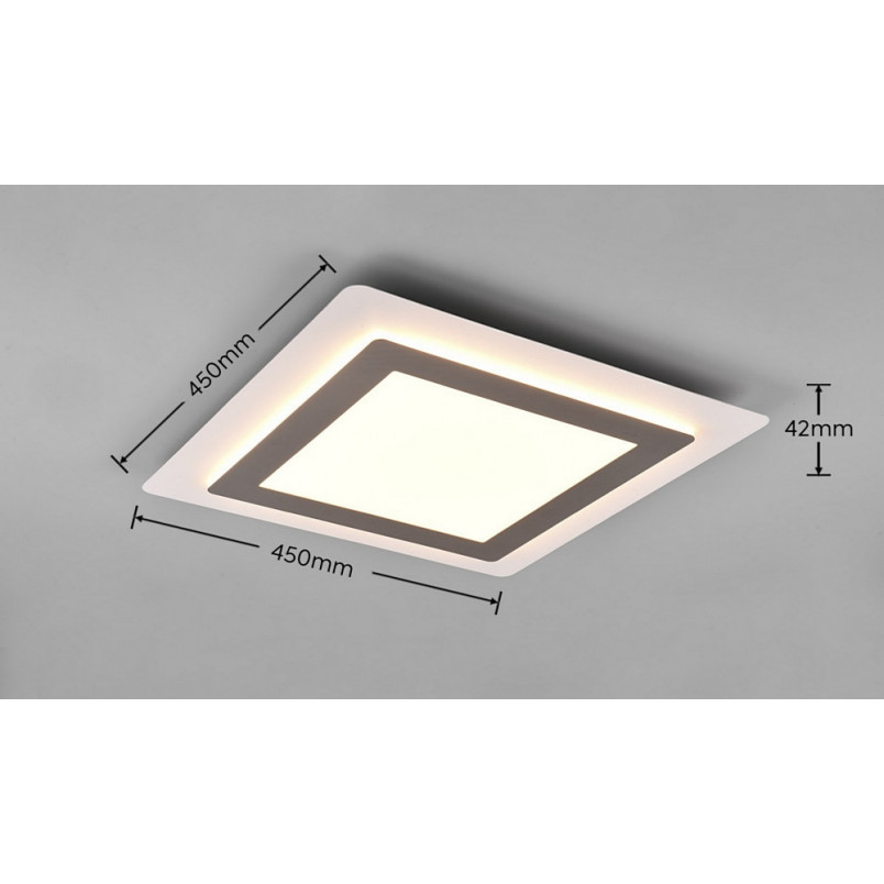 Plafon LED kwadratowy z pilotem Morgan - Trio