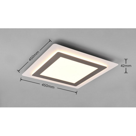 Plafon LED kwadratowy z pilotem Morgan - Trio