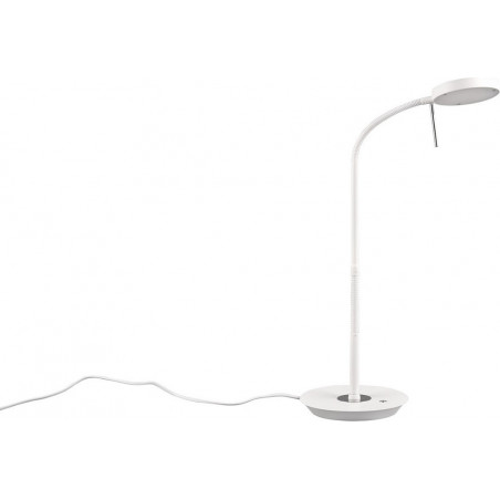 Lampa biurkowa Monza biała Trio | Ściemniacz LED