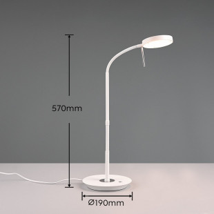 Lampa biurkowa Monza biała Trio | Ściemniacz LED