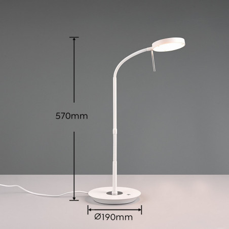 Lampa biurkowa Monza biała Trio | Ściemniacz LED