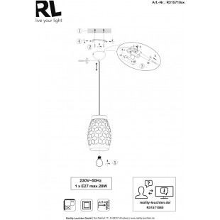 Lampa wisząca ażurowa Bidar biała | Reality - Skandynawski Design
