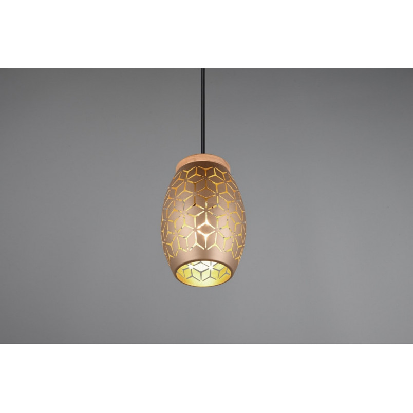 Lampa wisząca Bidar - ażurowy design, brąz, Reality | Sklep z lampami