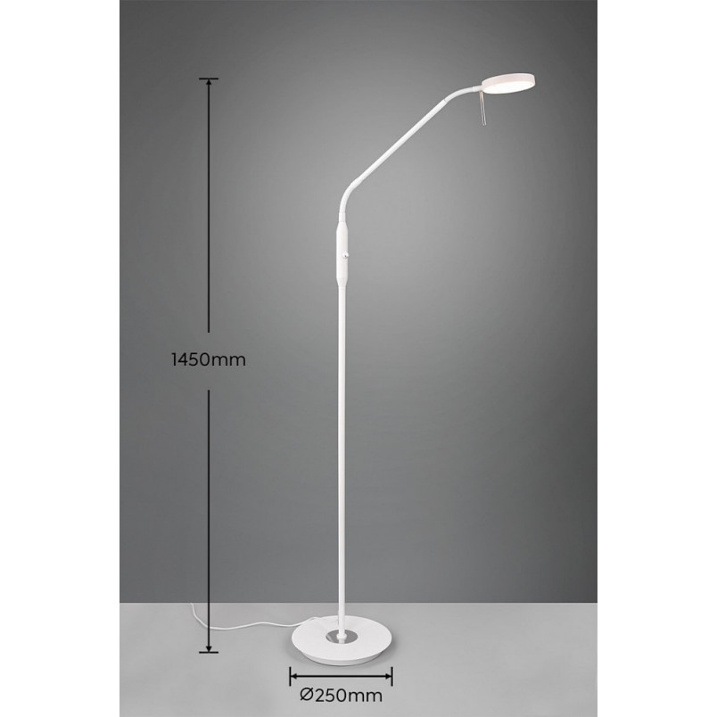Lampa podłogowa LED Monza - Regulowana, Biały Mat | Trio