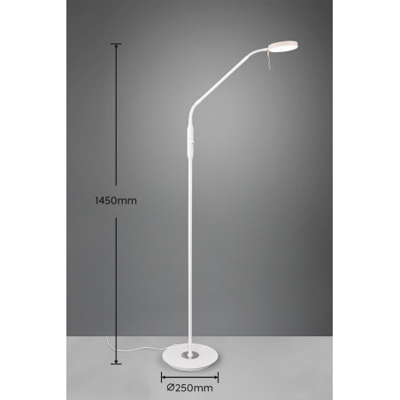 Lampa podłogowa LED Monza - Regulowana, Biały Mat | Trio