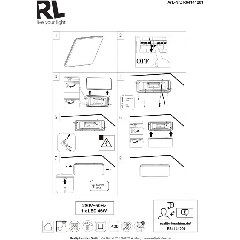 Plafon LED Blanca - Nowoczesne Oświetlenie | Reality
