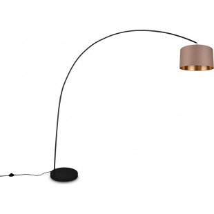 Lampa łukowa Mansur beżowo-brązowy / czarny do salonu, sypialni czy gabinetu