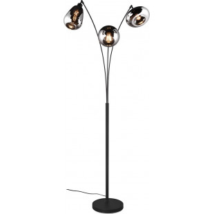 Lampa podłogowa Trio Lumina | 3 szklane klosze, loft, czarny mat