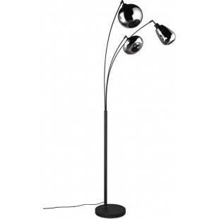 Lampa łukowa Lumina chrom / czarny mat do salonu, sypialni czy gabinetu