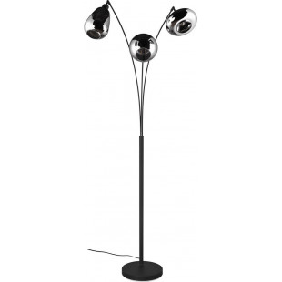 Lampa podłogowa Trio Lumina | 3 szklane klosze, loft, czarny mat