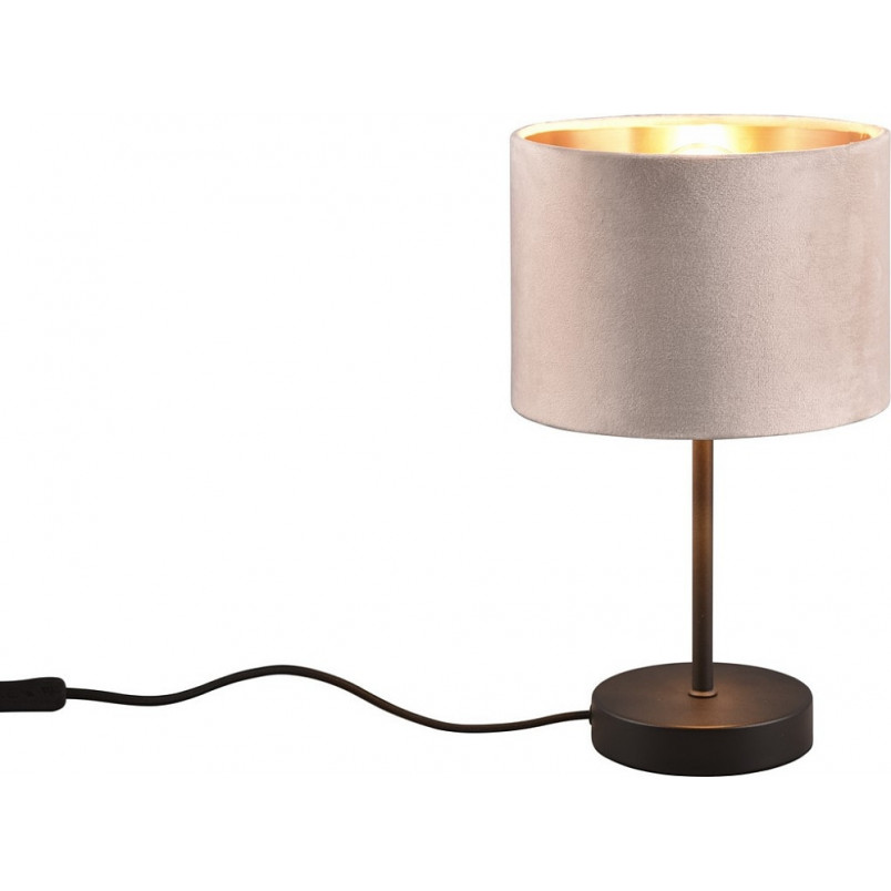 Lampa stołowa Julieta beżowa Trio | Elegancki welurowy abażur