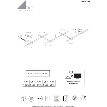 Plafon LED Indira Trio: Nowoczesny design, ciepłe światło | Sklep z lampami